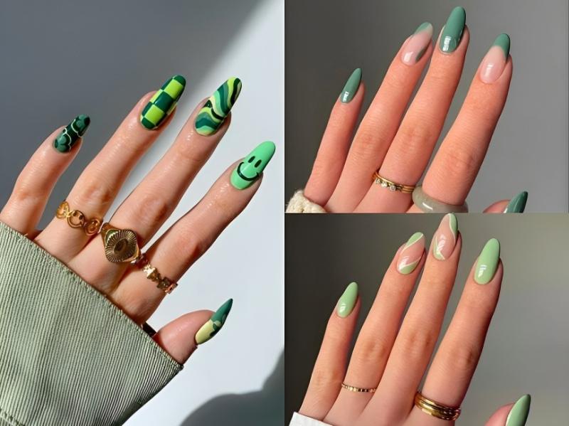 Gợi ý mẫu nail màu xanh tươi mát mà độ tuổi nào cũng làm được