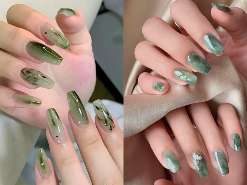 Gợi ý mẫu nail màu xanh tươi mát mà độ tuổi nào cũng làm được