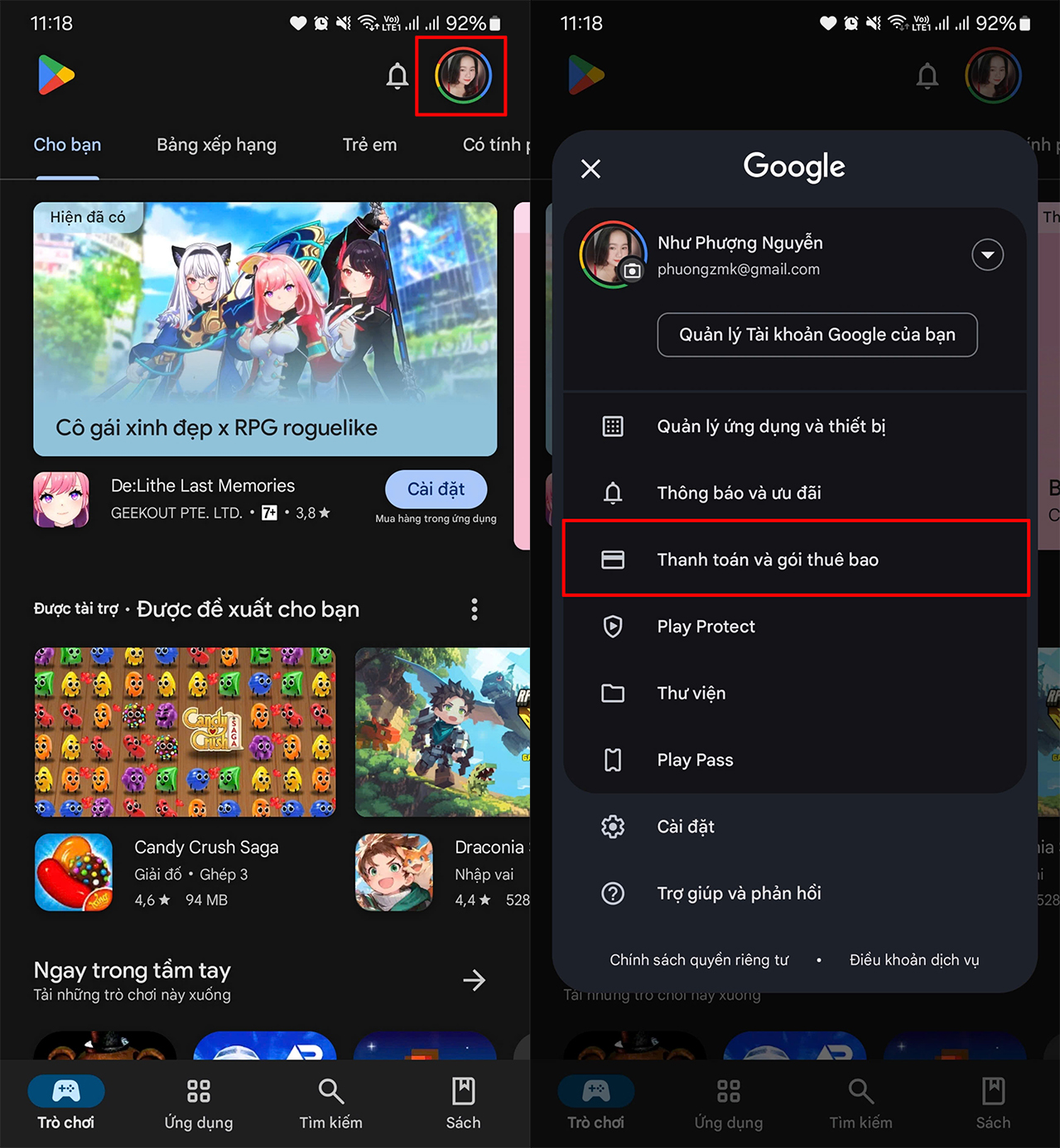 Cách hủy gói đăng ký trên Google Play