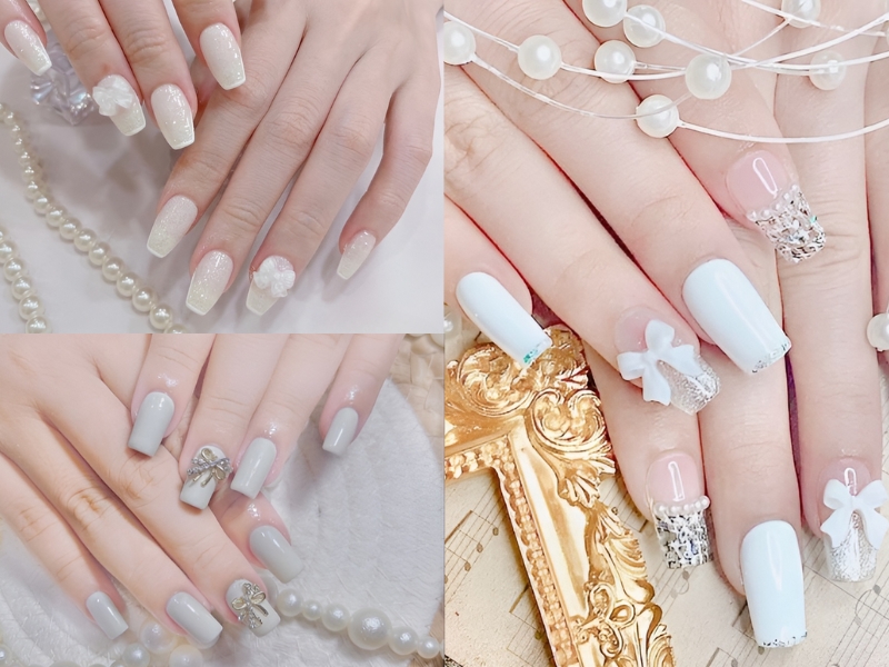 Giới thiệu mẫu nail cưới đẹp lộng lẫy giúp nàng thêm xinh