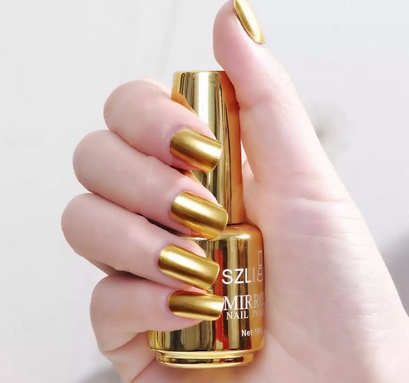 Top 7 mẫu nail tráng gương vàng gold quý phái sang trọng