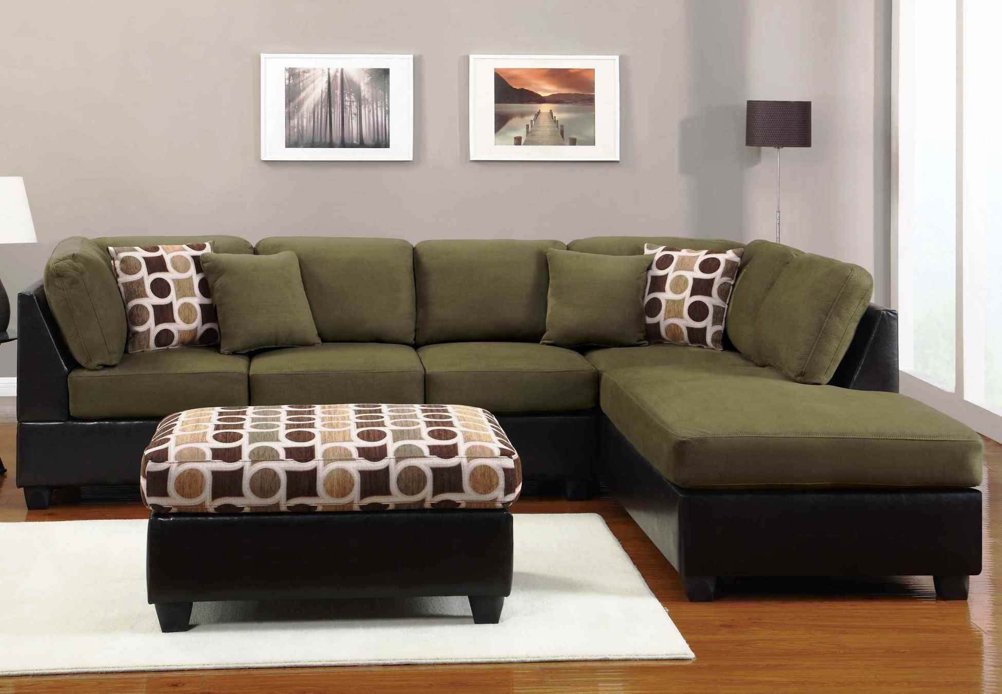 Bộ bàn ghế sofa chữ L lót nệm bọc nhung cao cấp, sang trọng