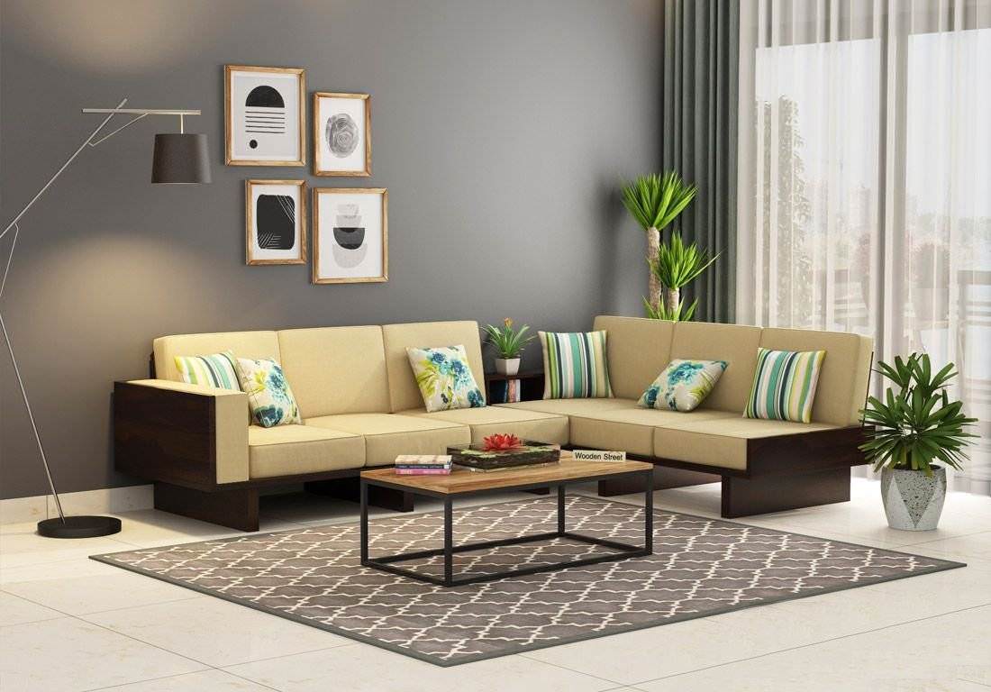 Mẫu bộ bàn ghế sofa chữ L cho phòng khách nhỏ