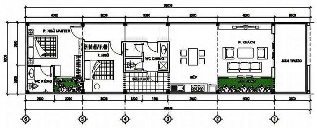 Mặt bằng bố trí nội thất nhà cấp 4