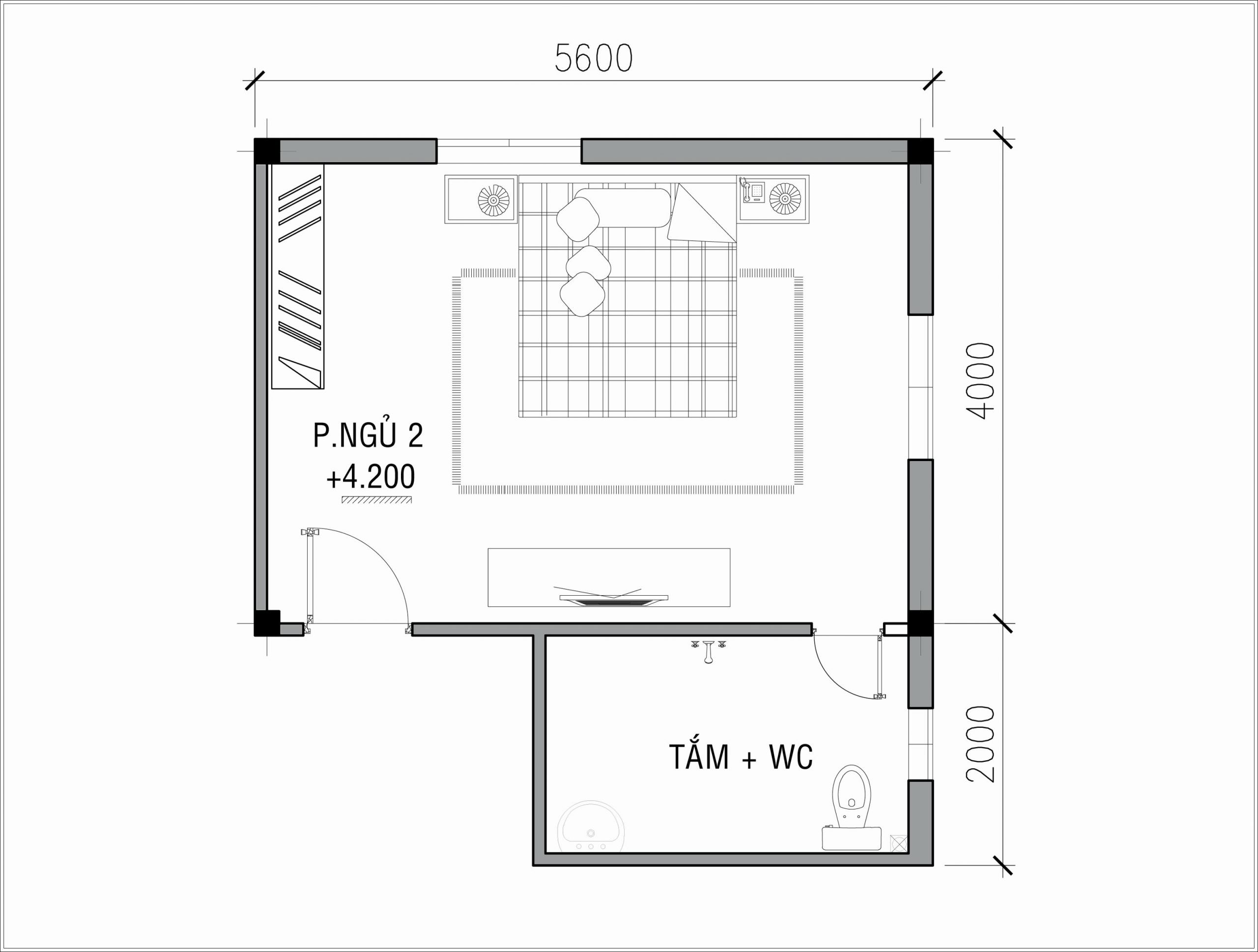 Bố trí nhà vệ sinh cuối phòng ngủ hợp phong thủy