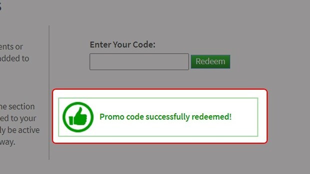 Nhận vật phẩm miễn phí thành công từ mã code Roblox (Nguồn: Internet)