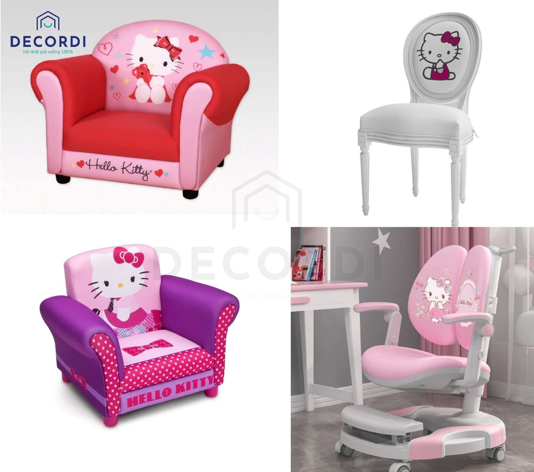 Các mẫu ghế ngồi trang trí theo hình ảnh hello kitty