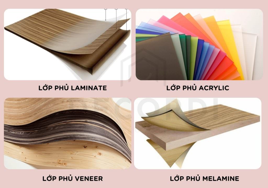 Các loại lớp phủ bề mặt phổ biến hiện nay của MDF