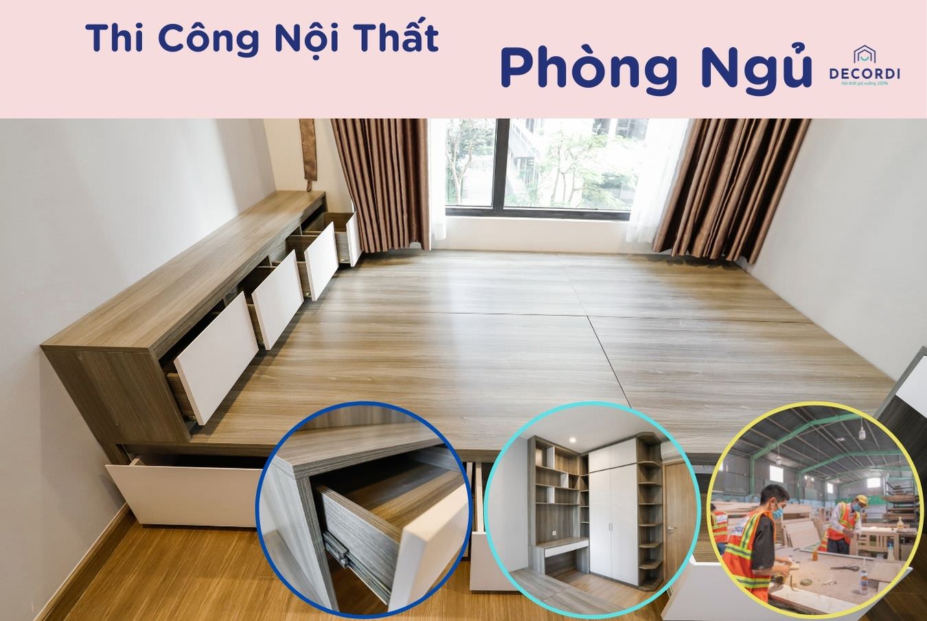 Thi công nội thất phòng ngủ trọn gói giá xưởng