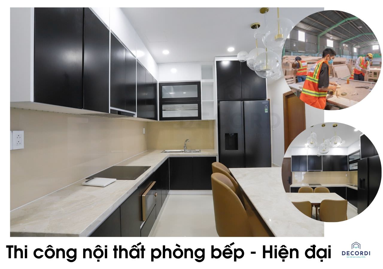 Thi công tủ bếp đẹp hiện đại với chi phí phải chăng