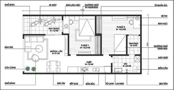 Nhà cấp 4 sân vườn rộng được bố trí nội thất tỉ mỉ và chi tiết, với e phòng ngủ rộng, phòng khách liền bếp ăn tận dụng sảnh đi lại. có chỗ để xem máy riêng cho gia đình ở sân trước vô cùng tiện lợi.