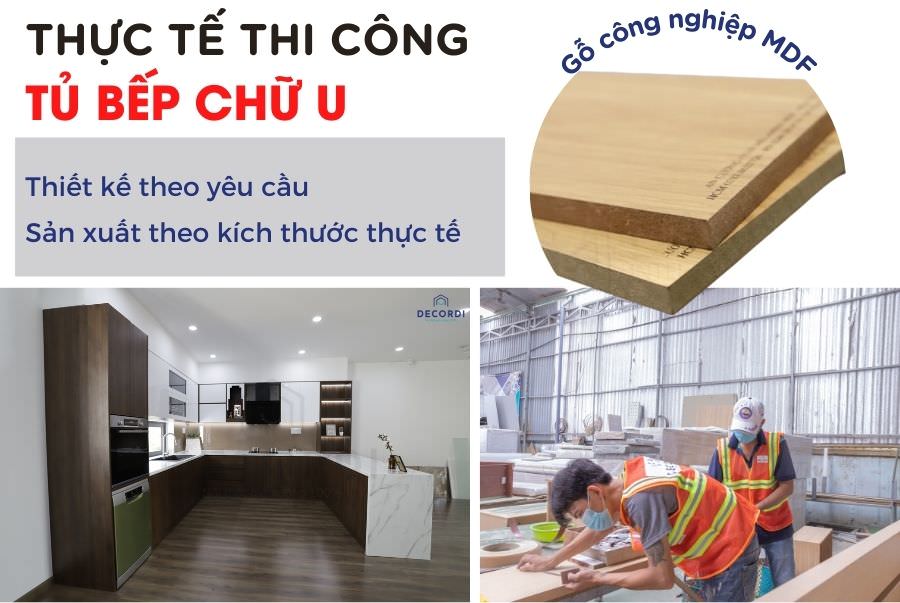 Thực tế thi công tủ bếp gỗ công nghiệp