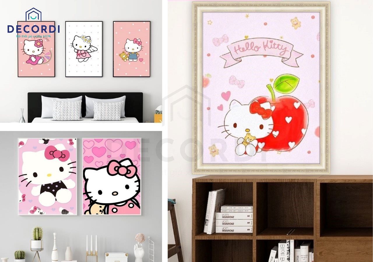 Khung ảnh hình hello kitty trang trí phòng ngủ cực xinh