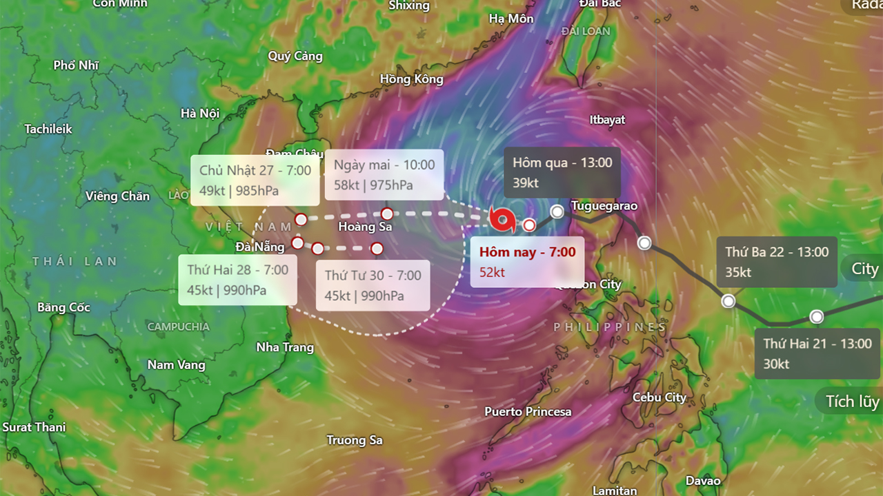 Cách theo dõi bão trực tuyến