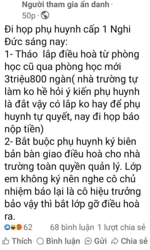 Xôn xao việc trường chi hơn 3,8 triệu/lớp để di dời điều hòa- Ảnh 2.