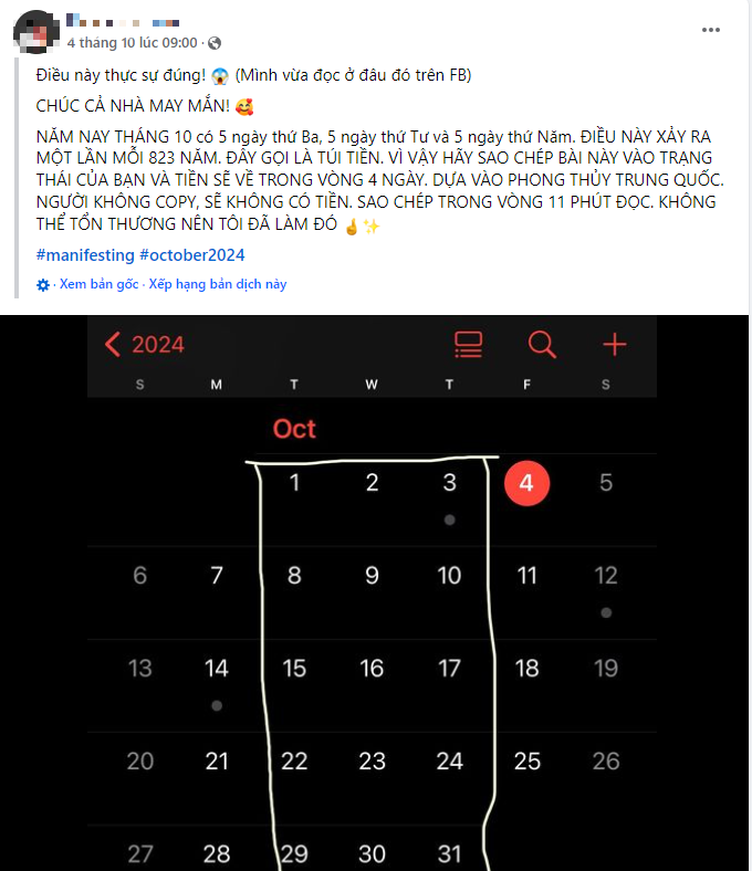 Xôn xao tháng 10 có 5 ngày đặc biệt thu hút tiền tài, chuyện lạ "hơn 800 trăm năm mới có": Thực hư thế nào? - Ảnh 6.