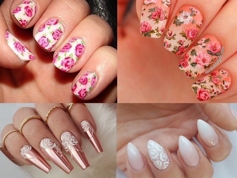 Hướng dẫn cách làm nail hoa hồng đơn giản ngay tại nhà