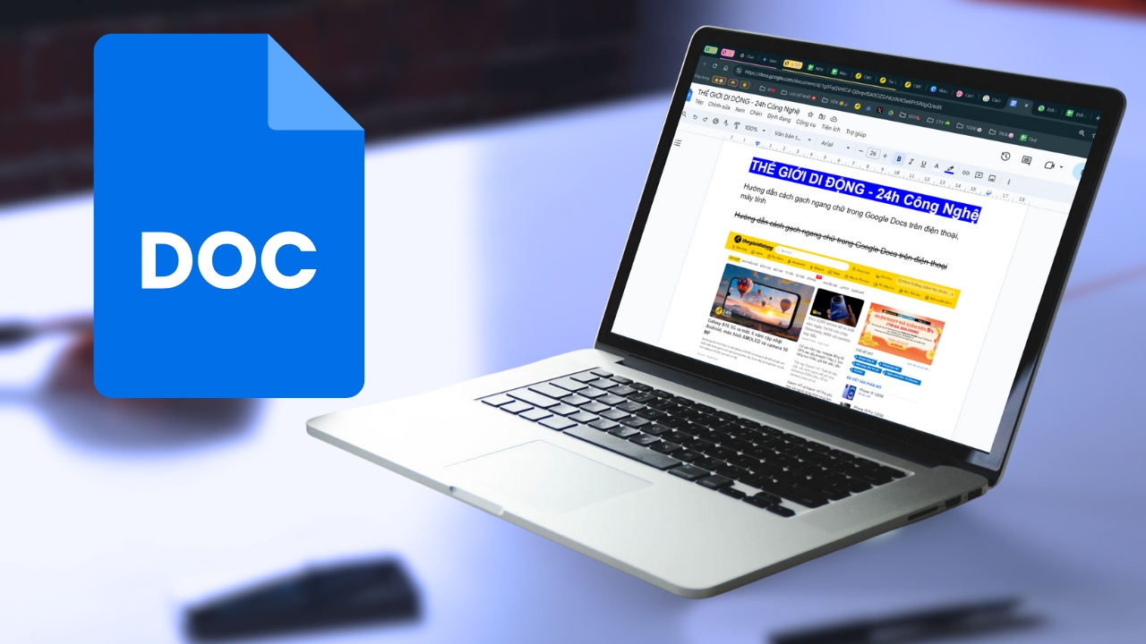 Cách gạch ngang chữ trong Google Docs