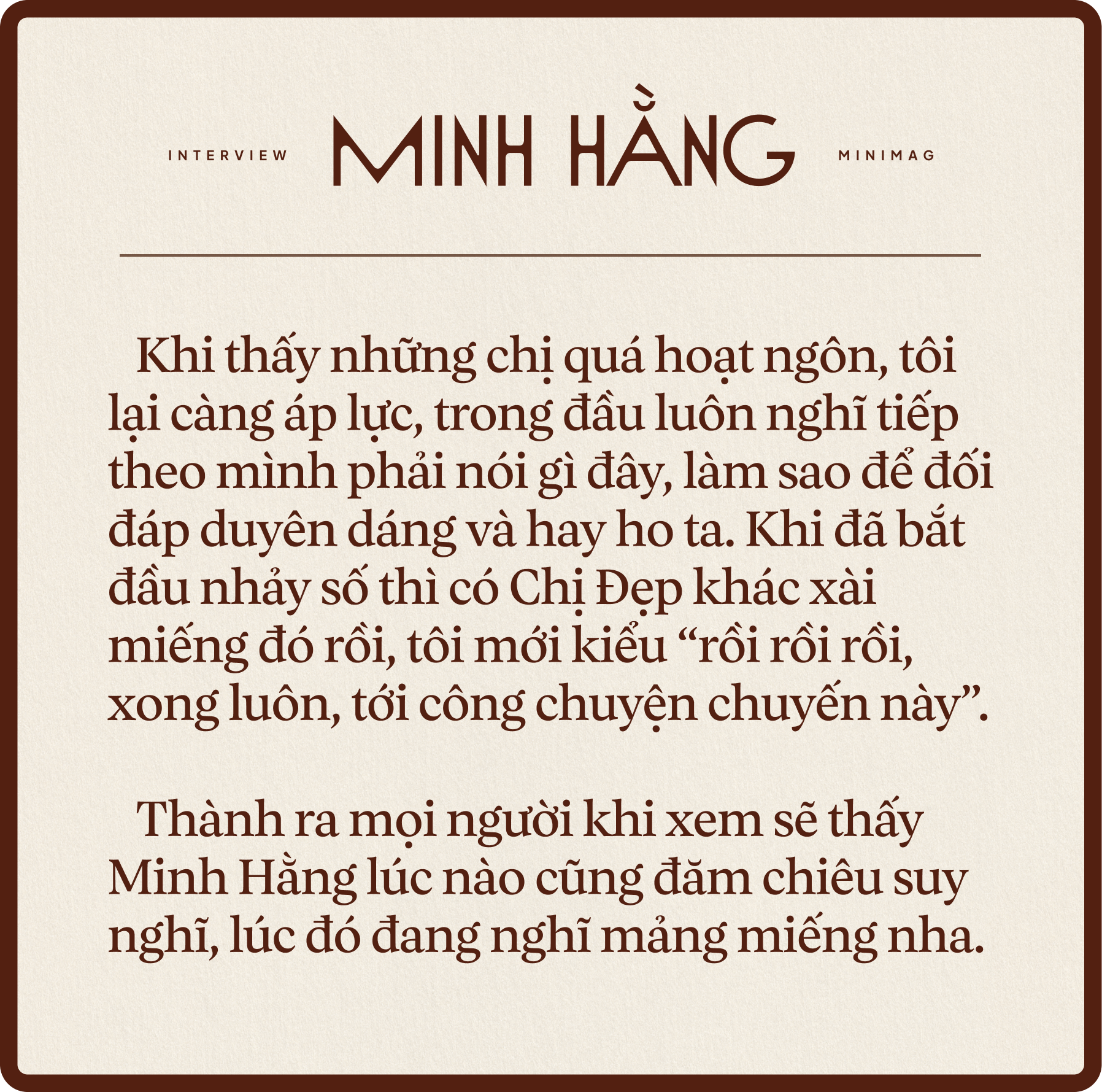 Minh Hằng: "Phần thi của tôi ai cũng khen đẹp, ca sĩ mà khen đẹp vậy hát không ok hả?" - Ảnh 7.