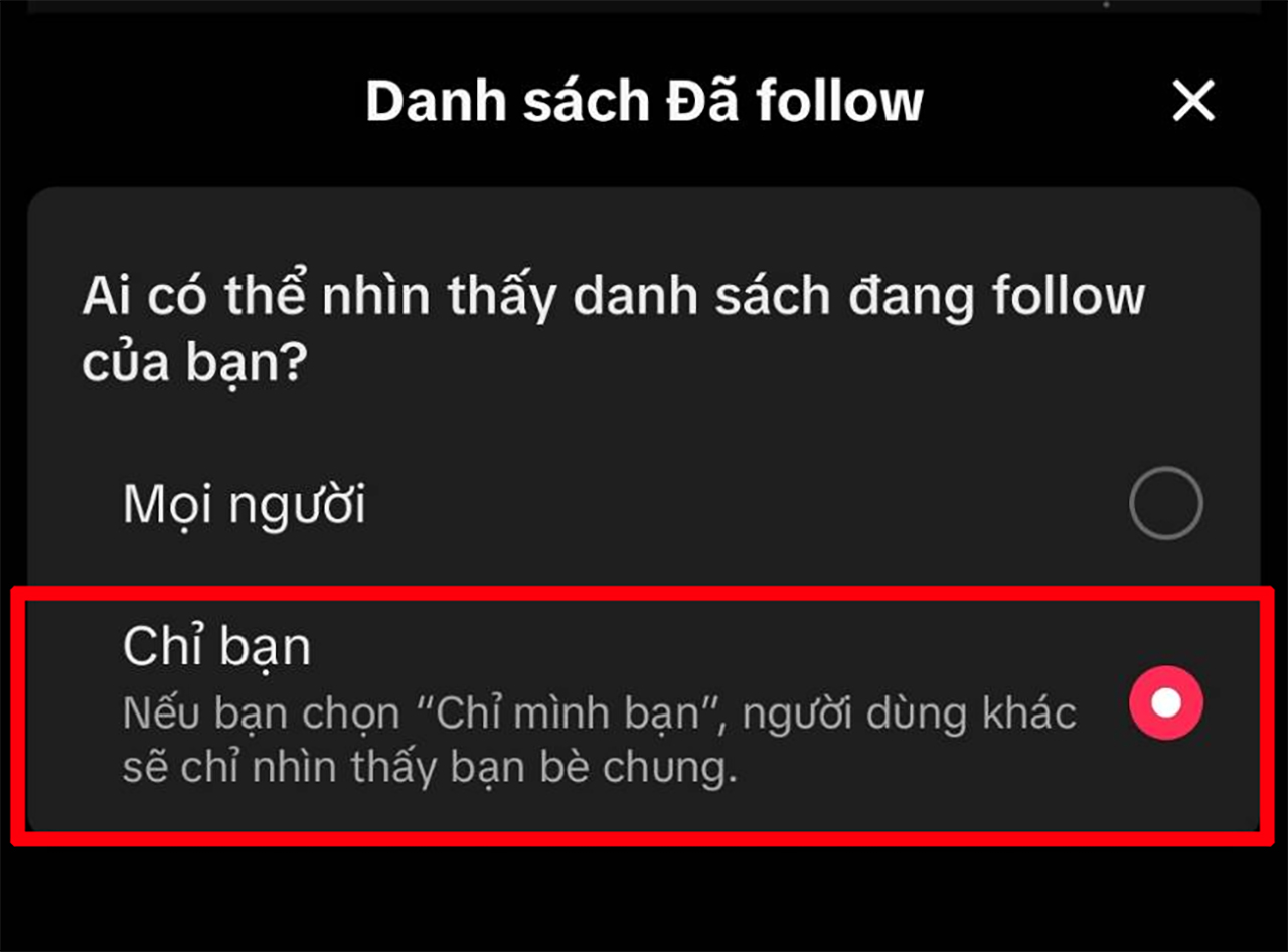 Cách ẩn danh sách follow trên TikTok