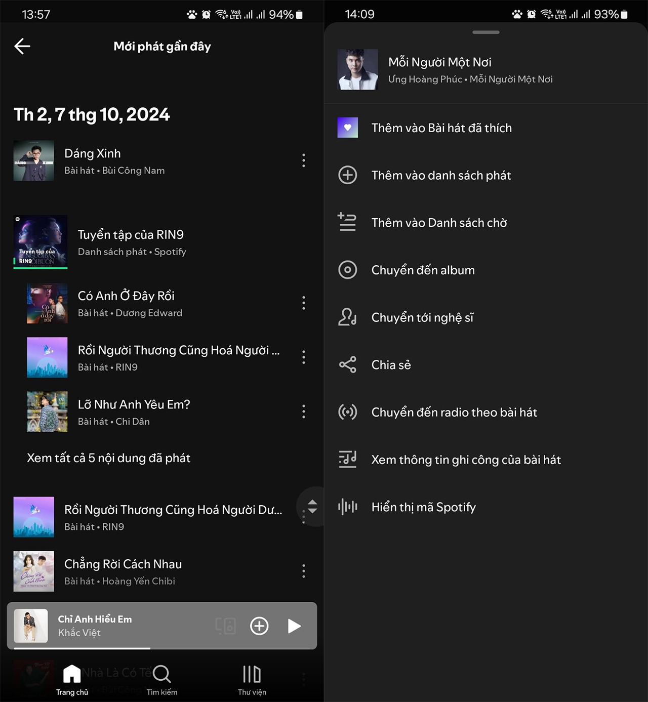 Cách xem lịch sử nghe nhạc Spotify