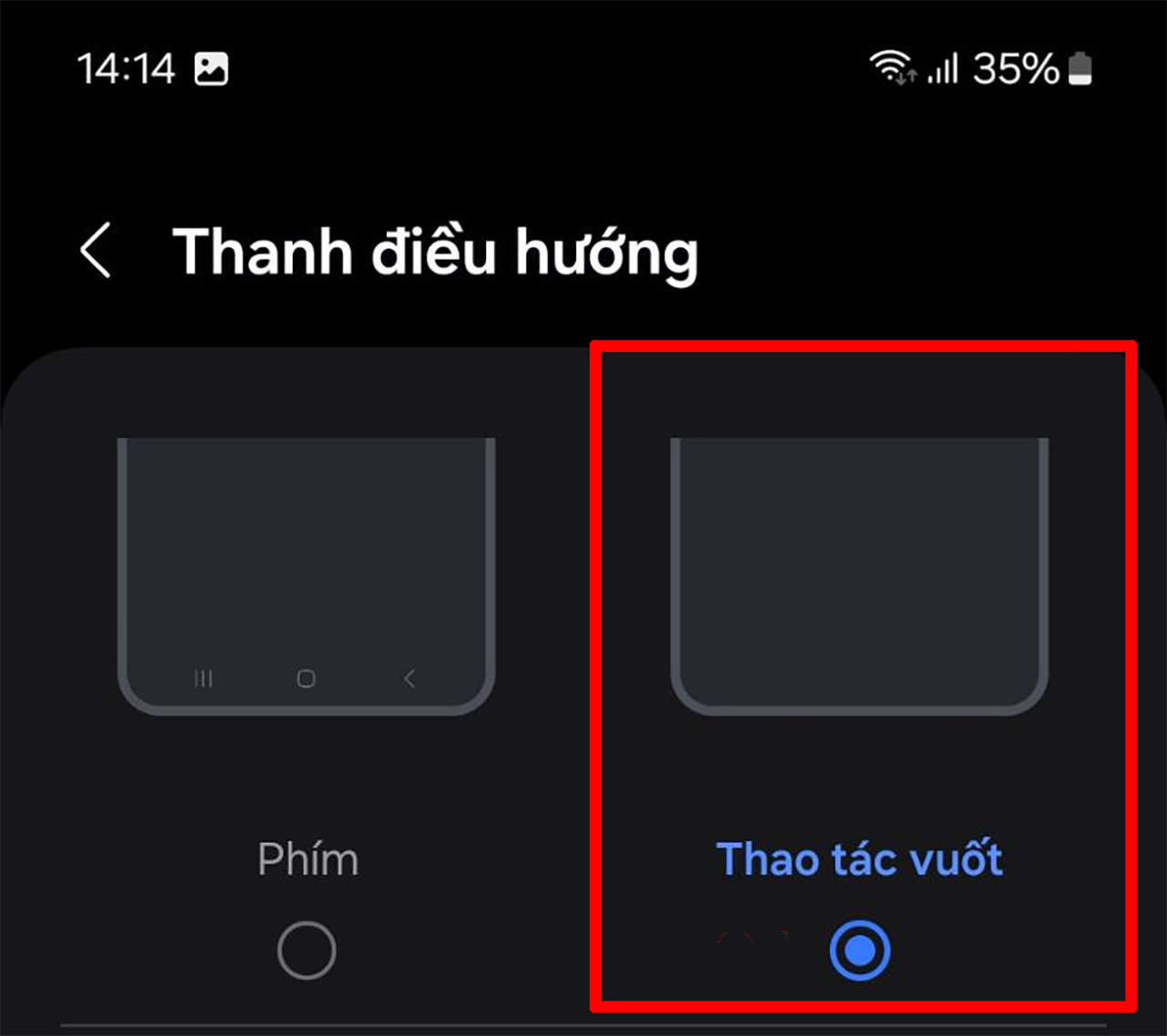 Cách ẩn thanh điều hướng trên Galaxy A16