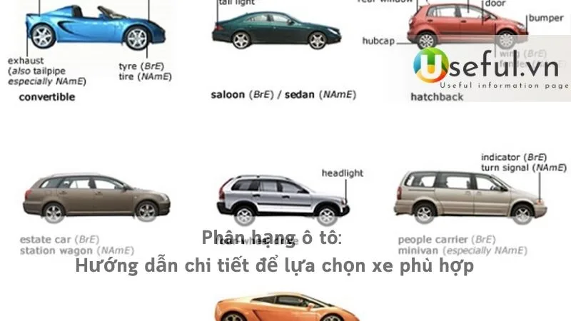 Phân hạng ô tô: Hướng dẫn chi tiết để lựa chọn xe phù hợp