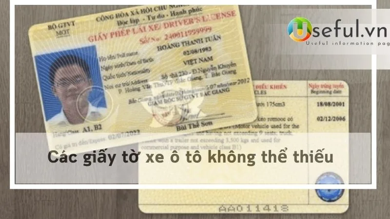 Các giấy tờ xe ô tô không thể thiếu