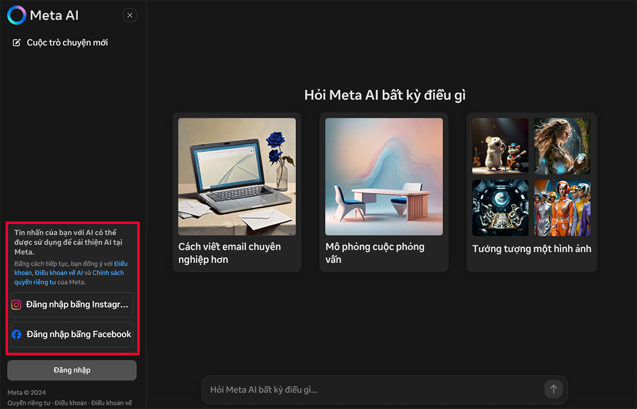 Cách sử dụng Meta AI