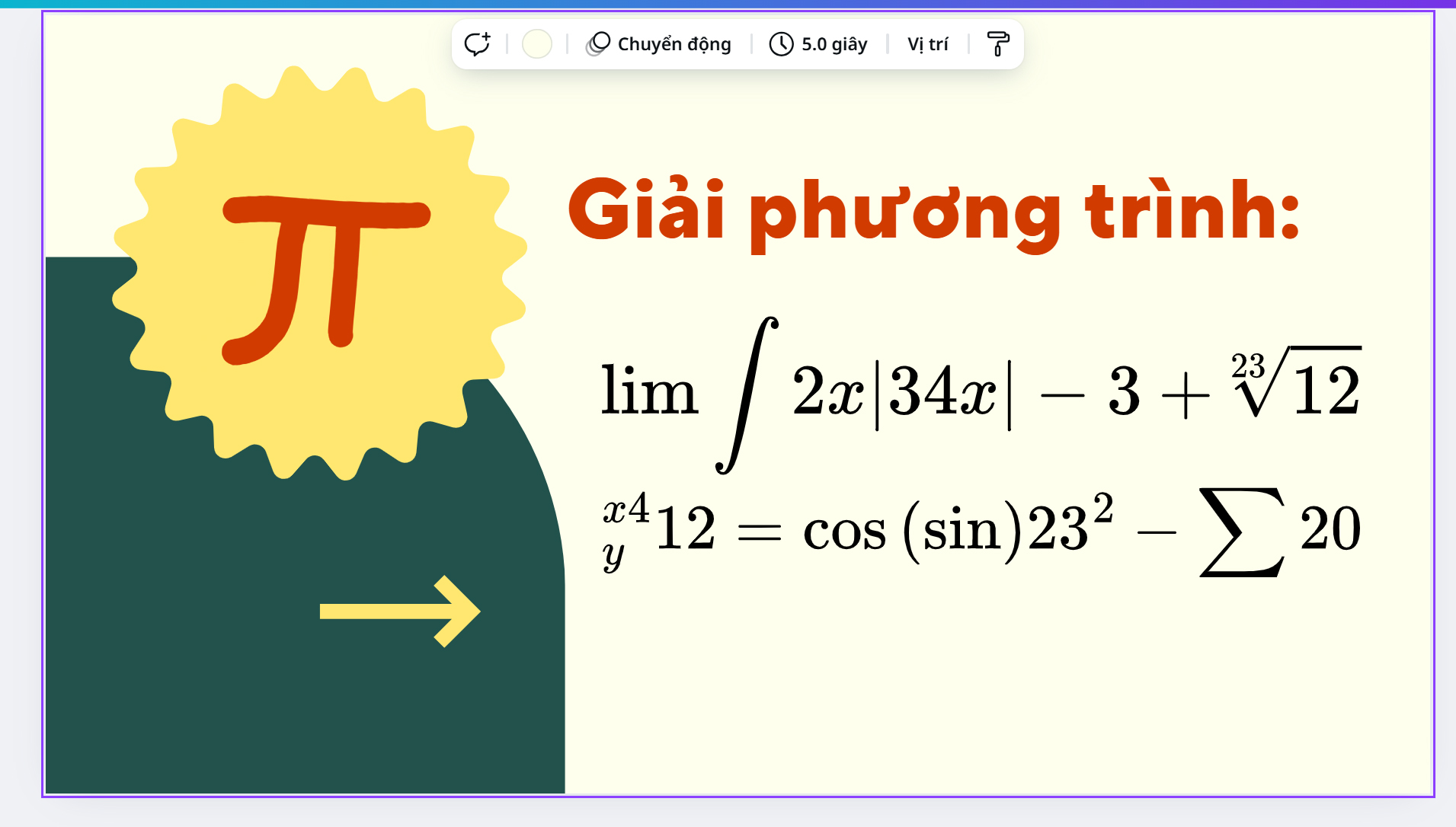 Cách viết ký hiệu toán học trong Canva