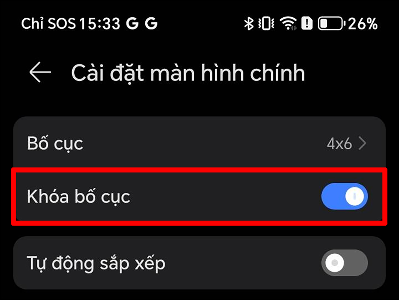 Cách khóa bố cục màn hình chính trên HONOR X7c