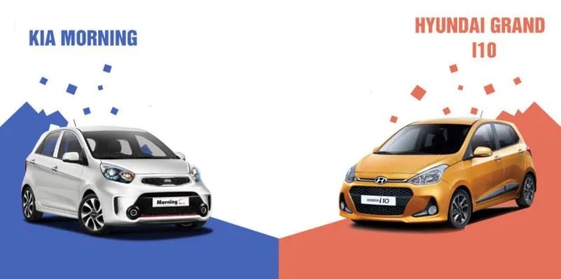 Sự khác biệt khi so sánh xe KIA Monring và Hyundai i10