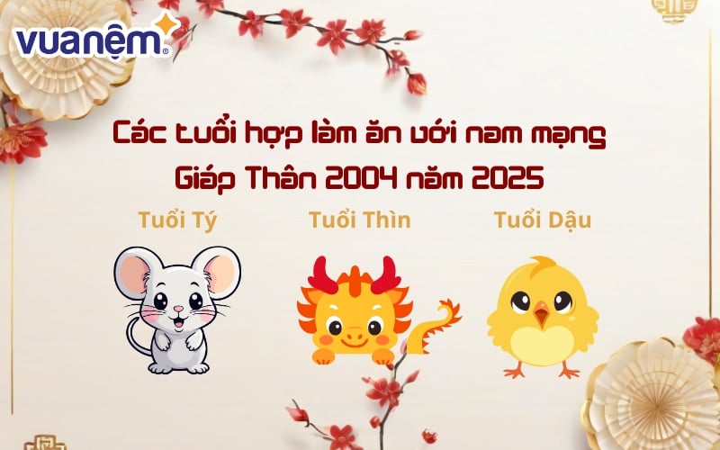 Các tuổi hợp làm ăn với nam mạng Giáp Thân 2004 năm 2025.