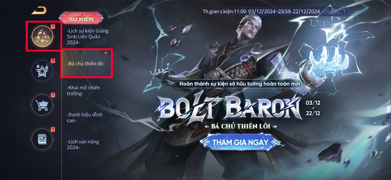 Cách nhận tướng Bolt Baron miễn phí