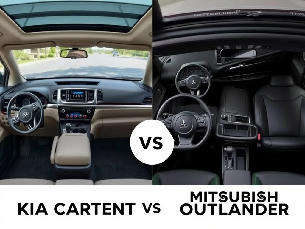 So sánh giữa KIA Carens và Mitsubishi Outlander nội thất và tiện nghi 