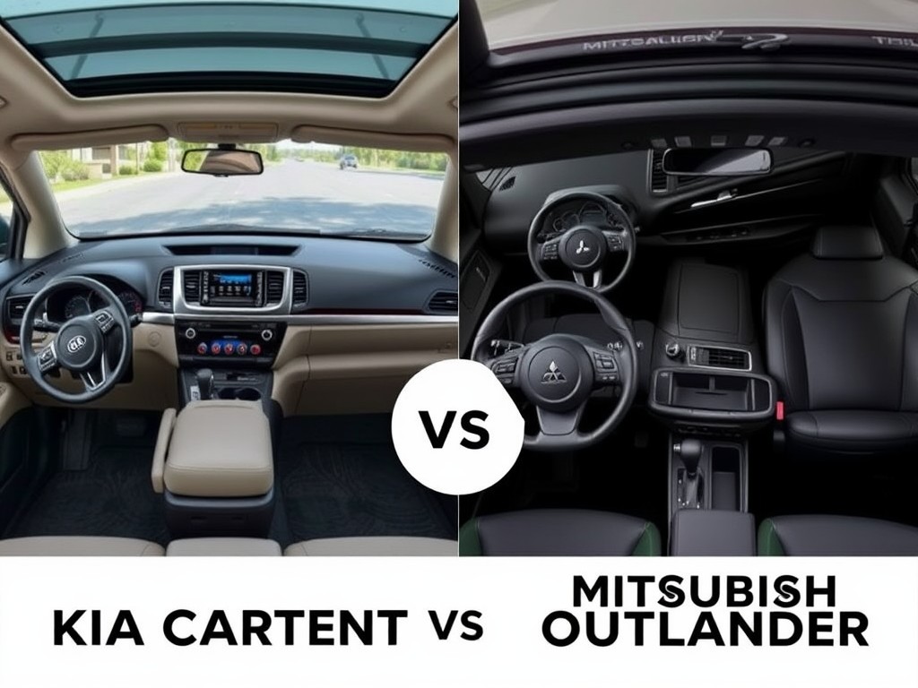 So sánh giữa KIA Carens và Mitsubishi Outlander nội thất và tiện nghi