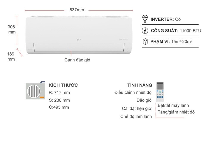 Tổng hợp các model máy lạnh LG 1hp được nhiều người sử dụng