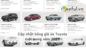 Cập nhật bảng giá xe Toyota mới trong năm 2025