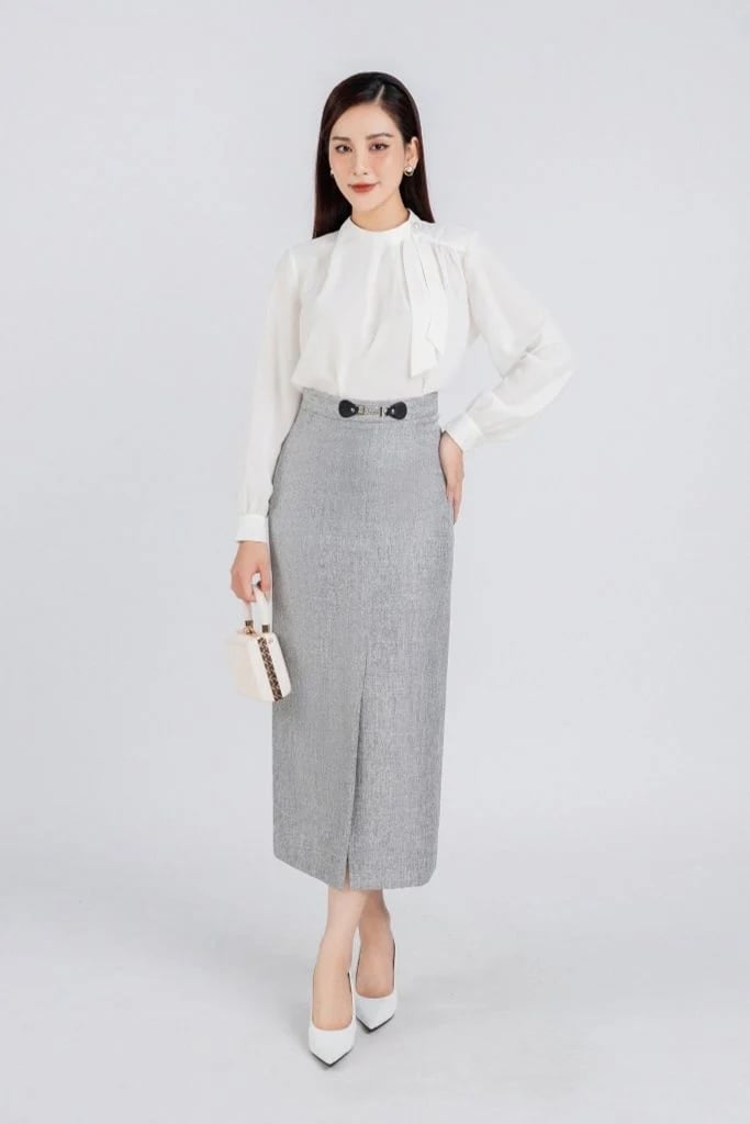 chan-vay-but-chi-1-1025 Chân váy bút chì màu xám – món đồ thời trang linh hoạt và thanh lịch, là người bạn đồng hành hoàn hảo cho mọi quý cô hiện đại