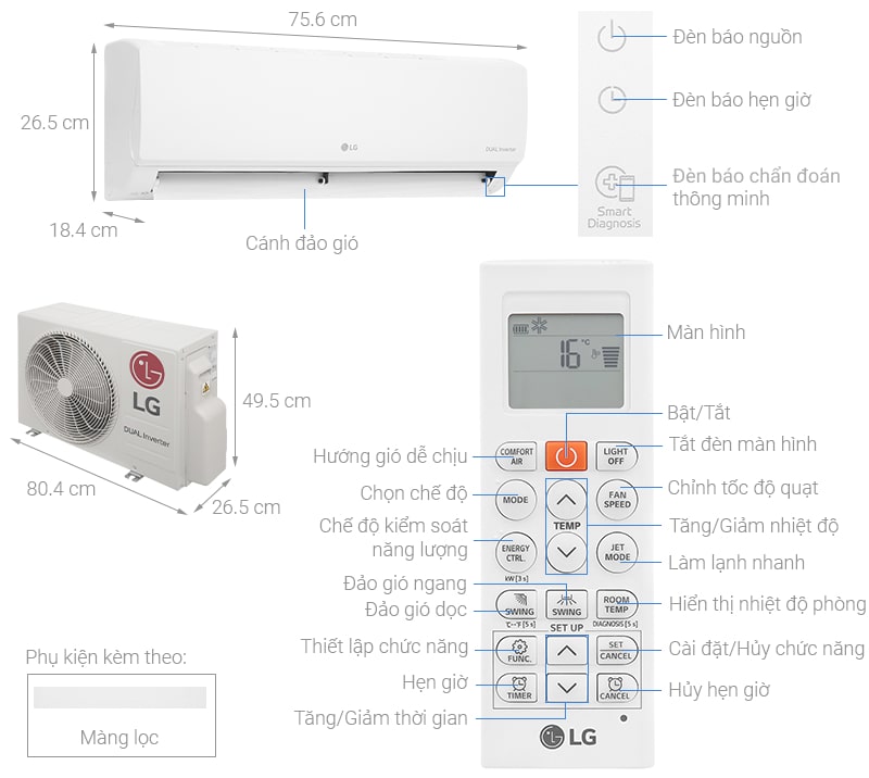 Tổng hợp các model máy lạnh LG 1hp được nhiều người sử dụng