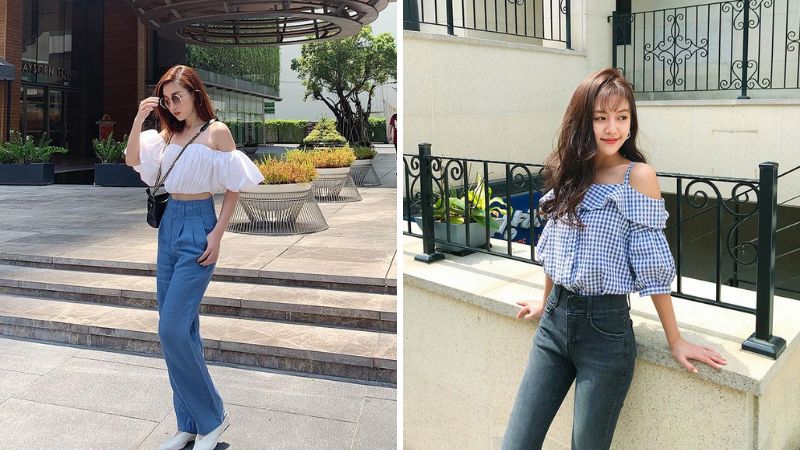 mondo1-0854 Một chiếc quần jeans cạp cao với phom dáng vừa vặn không chỉ giúp tôn lên vòng eo