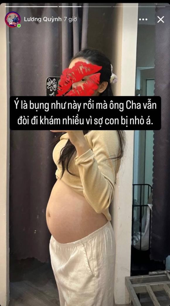 Quỳnh Lương đã đăng tải hình ảnh để lộ rõ vòng 2.