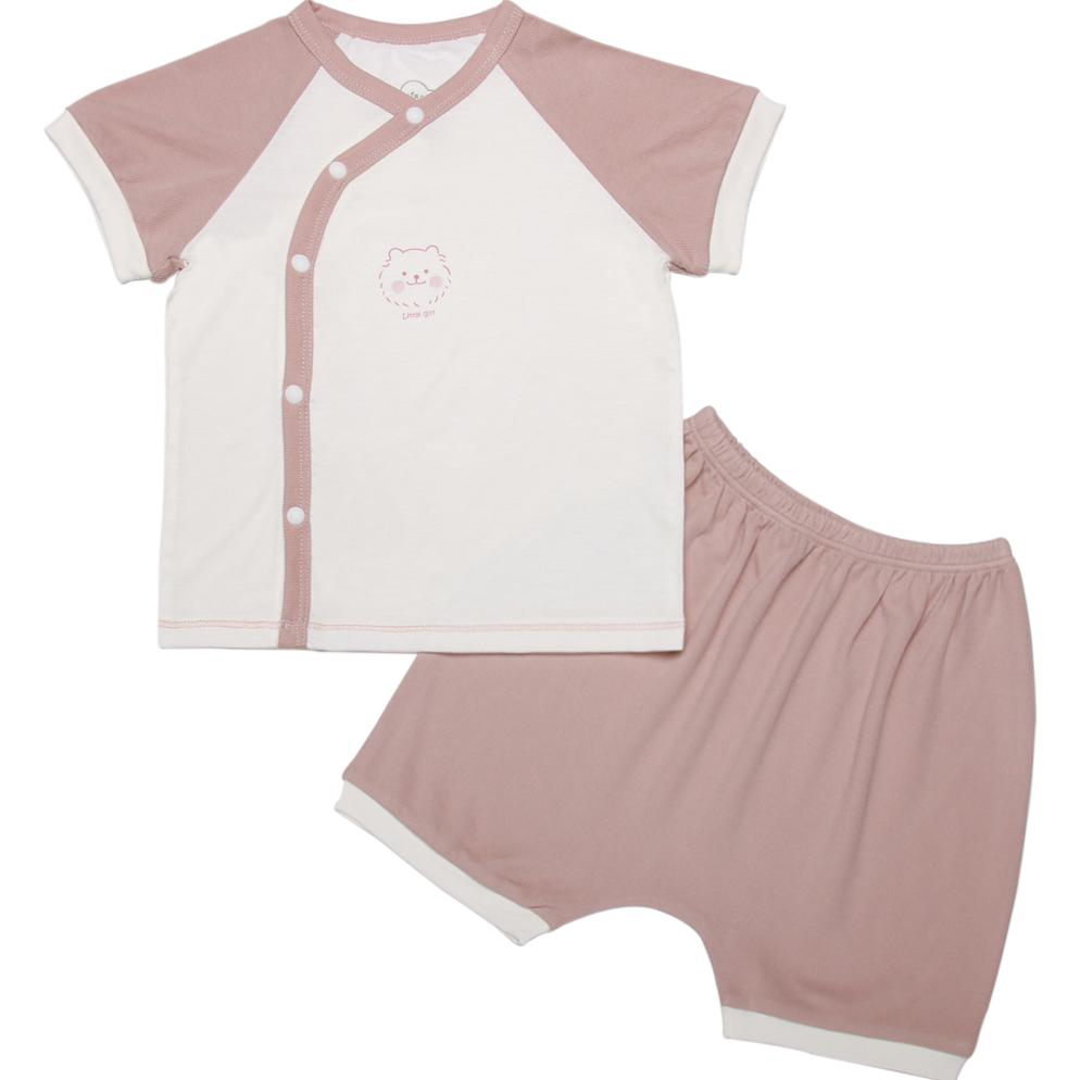 Bộ cộc cài lệch Bibo's rip 1757 hồng in cún