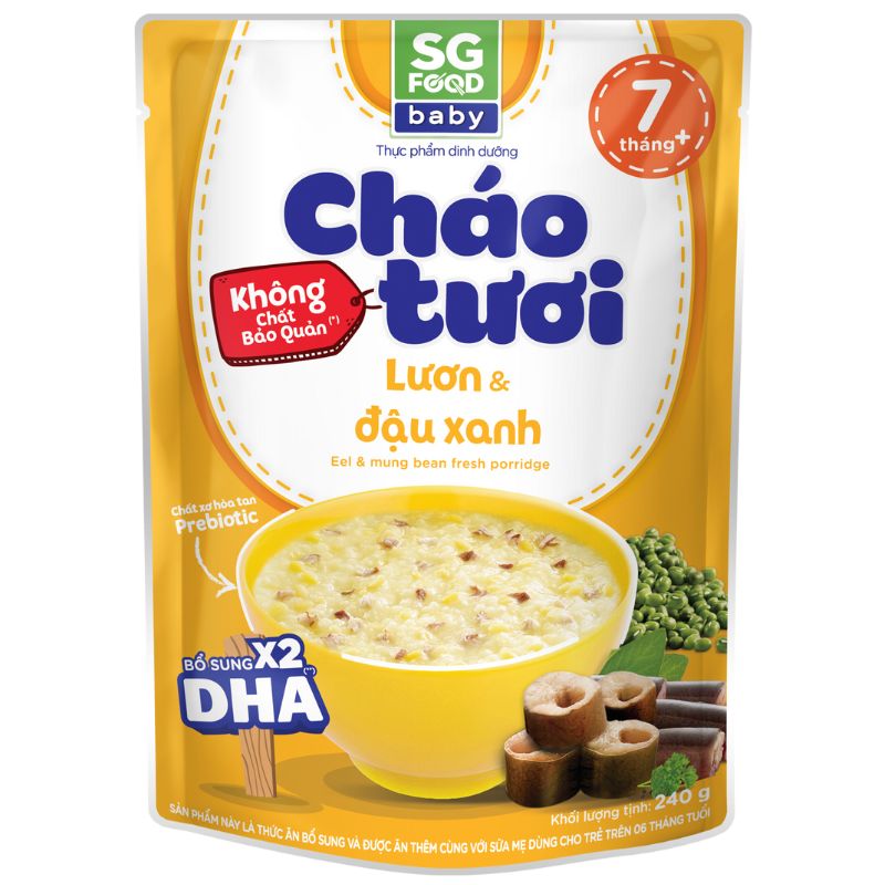 Cháo tươi Sài Gòn Food Baby vị lươn, đậu xanh 240g