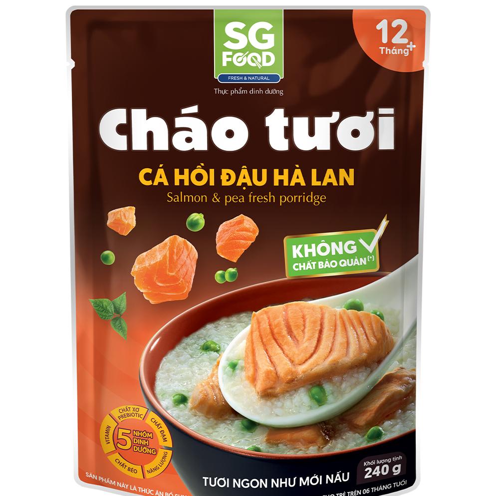Cháo tươi Sài Gòn Food vị cá hồi, đậu hà lan 240g (Trên 12 tháng)