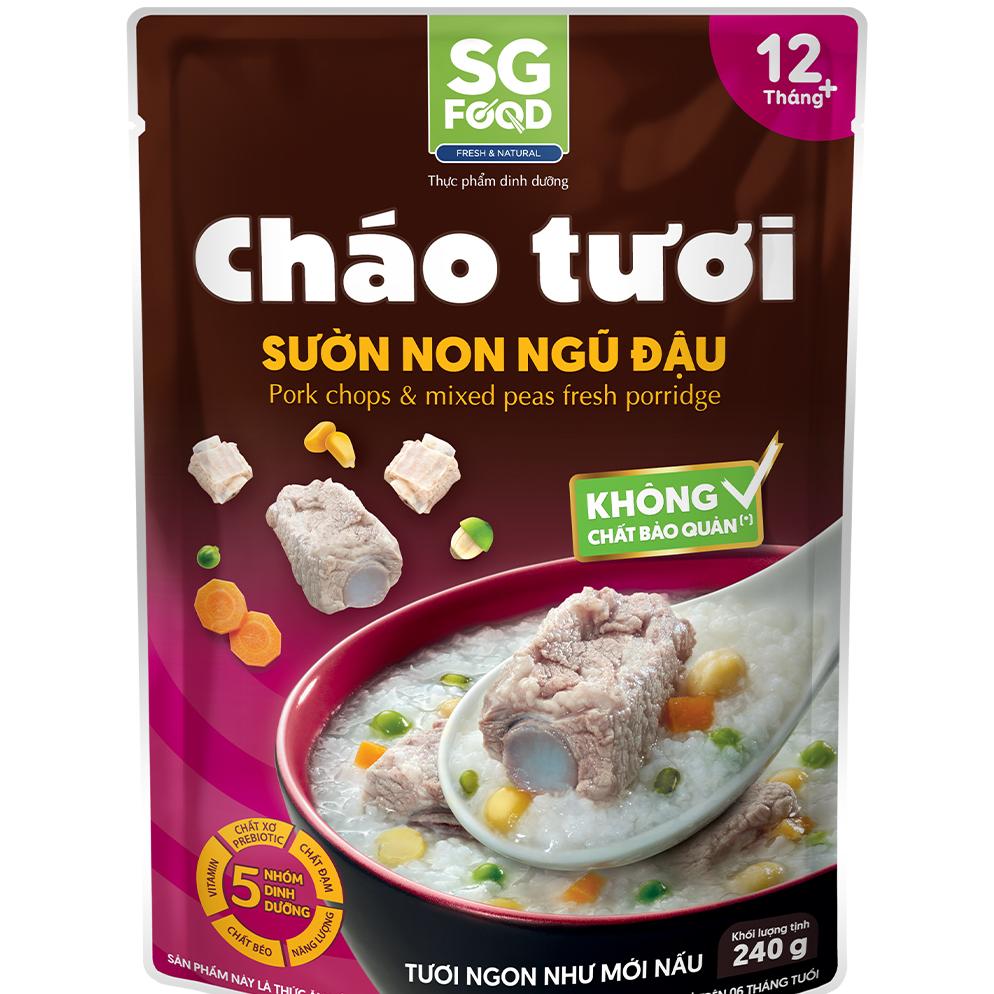 Cháo tươi Sài Gòn Food vị sườn non ngũ đậu 240g (Trên 12 tháng)