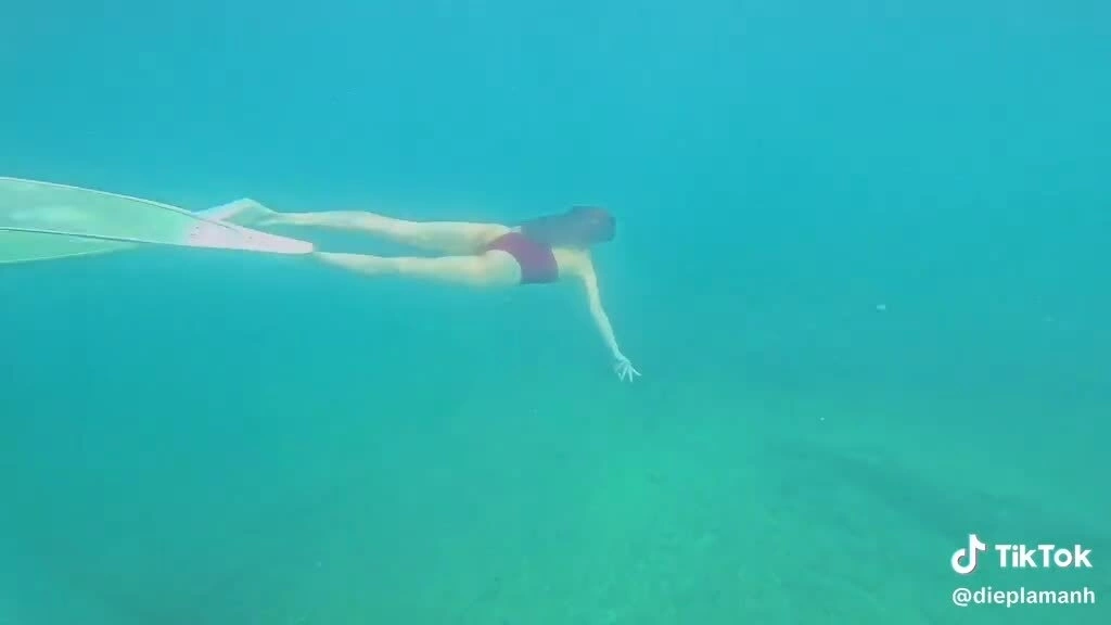 Diệp Lâm Anh 'mê mẩn' lặn biển Hòn Rùa