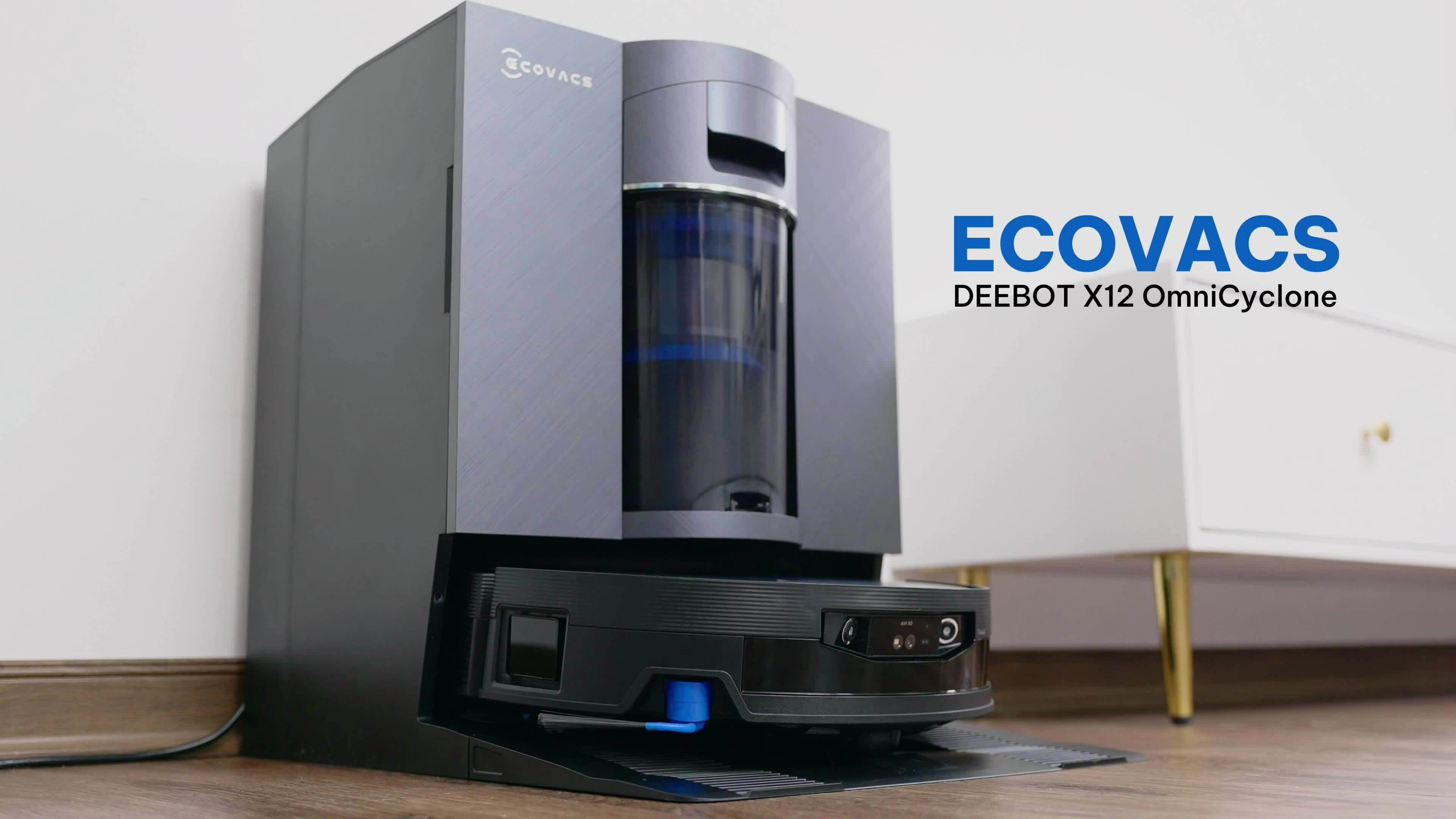 Ecovacs X12 OmniCyclone - Robot đầu tiên tự phun nước vào vết bẩn để làm sạch