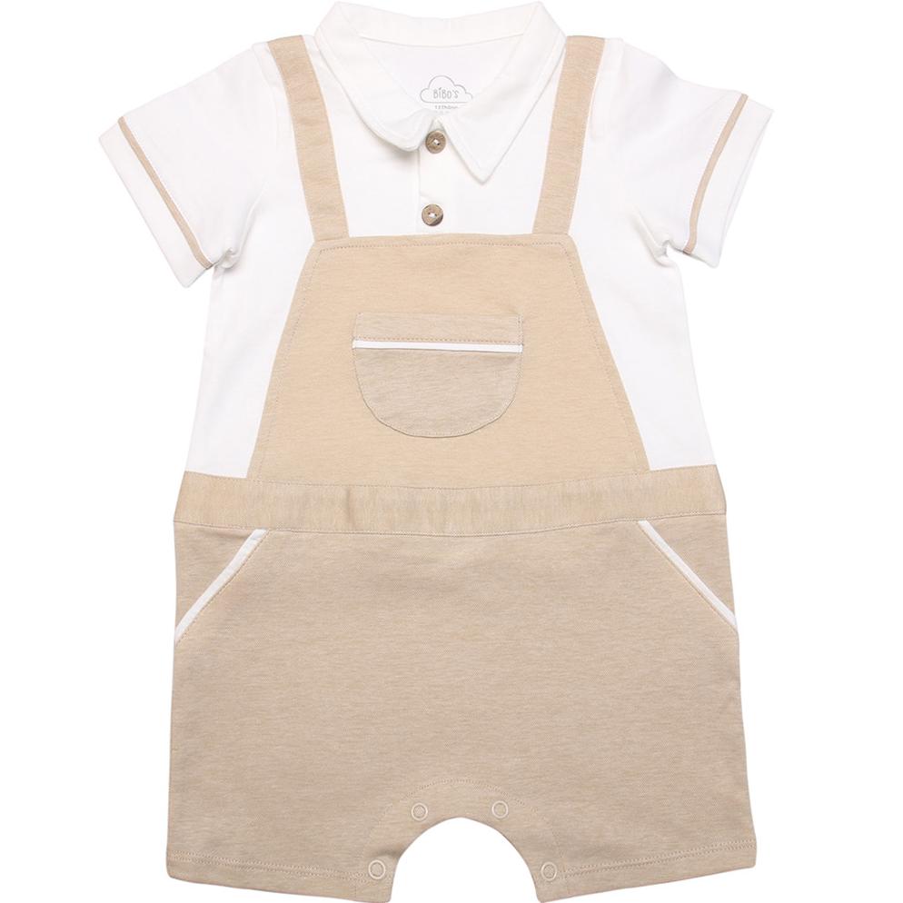 Romper đùi bé trai Bibo's màu be