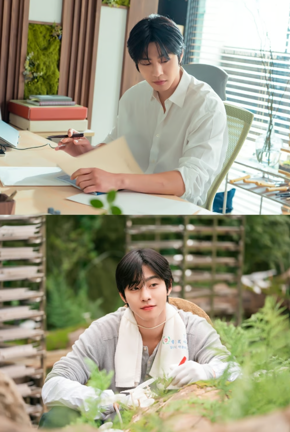 Hình ảnh đối lập khi nhân vật xuất hiện với vai trò doanh nhân trong công ty nguyên liệu tự nhiên